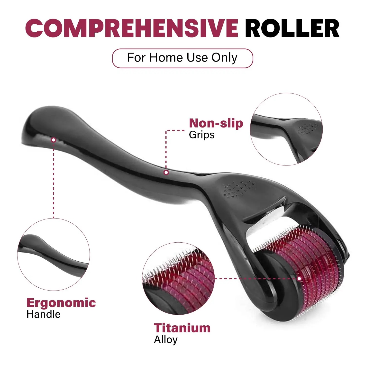Professional 540 Titanium Derma Roller – Micro-Needling Tool for Beard Growth, Hair Regrowth & Skin Regeneration (0.2mm / 0.25mm / 0.3mm) view 3