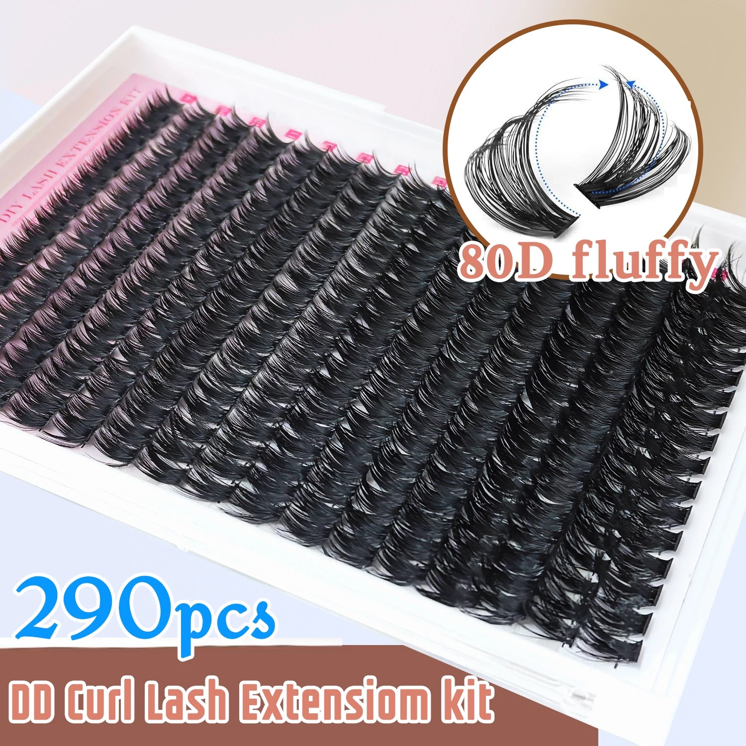 DIY Cluster Lashes Kit (320/600/790 Pcs) – Mix-and-Match Individual Lash Extensions with Wispy C/D Curl Volume for Daily & Party Wear view 4