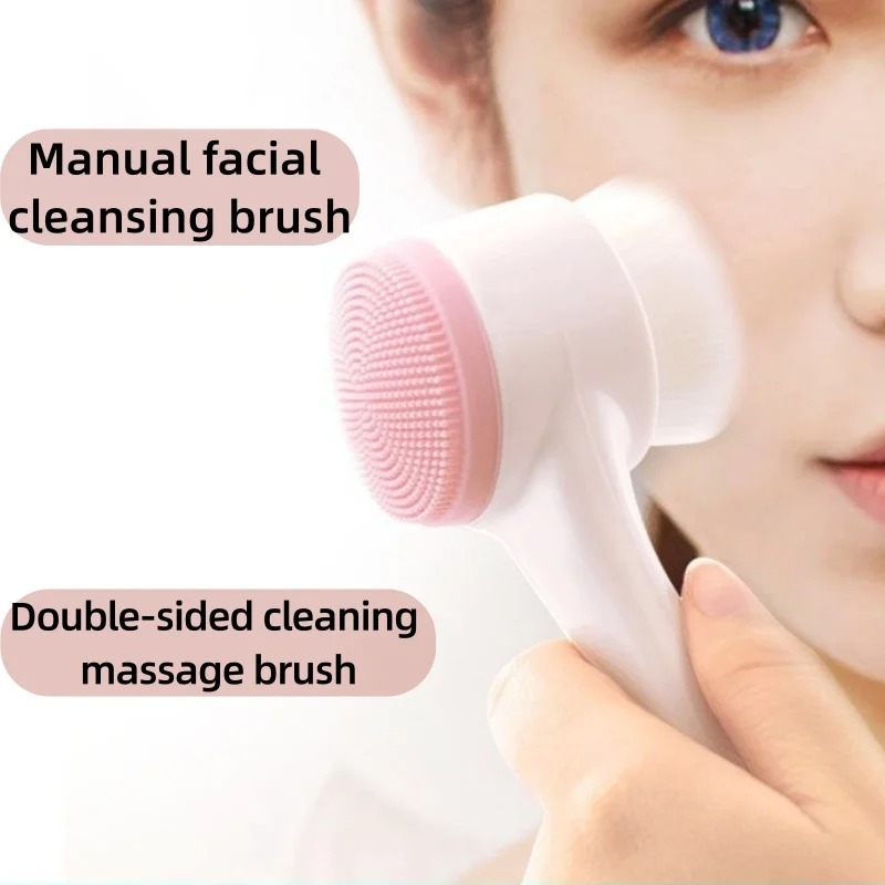 Double-Sided Silicone Facial Cleansing Brush – Deep Pore Cleanser, Blackhead Exfoliator & Facial Massager view 6
