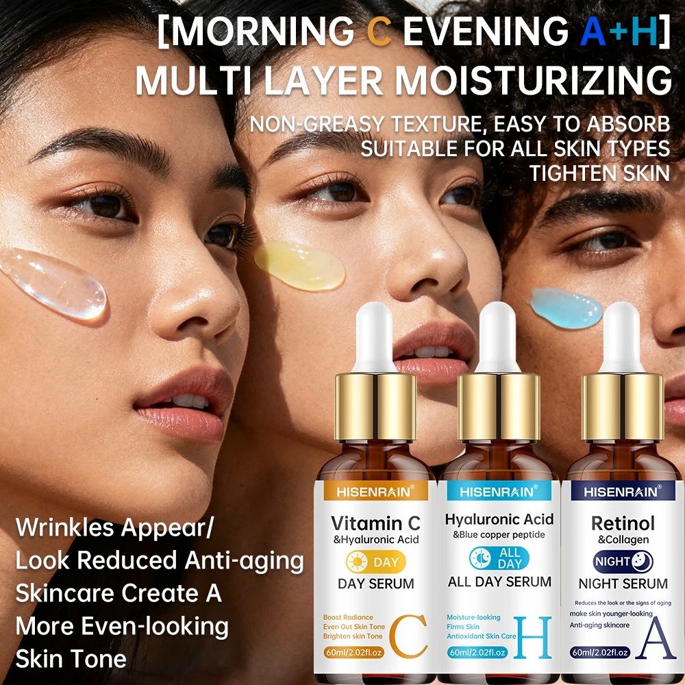 HISENRAIN Anti-Aging & Brightening Serum Duo – Vitamin C, Retinol & Hyaluronic Acid Kit view 5