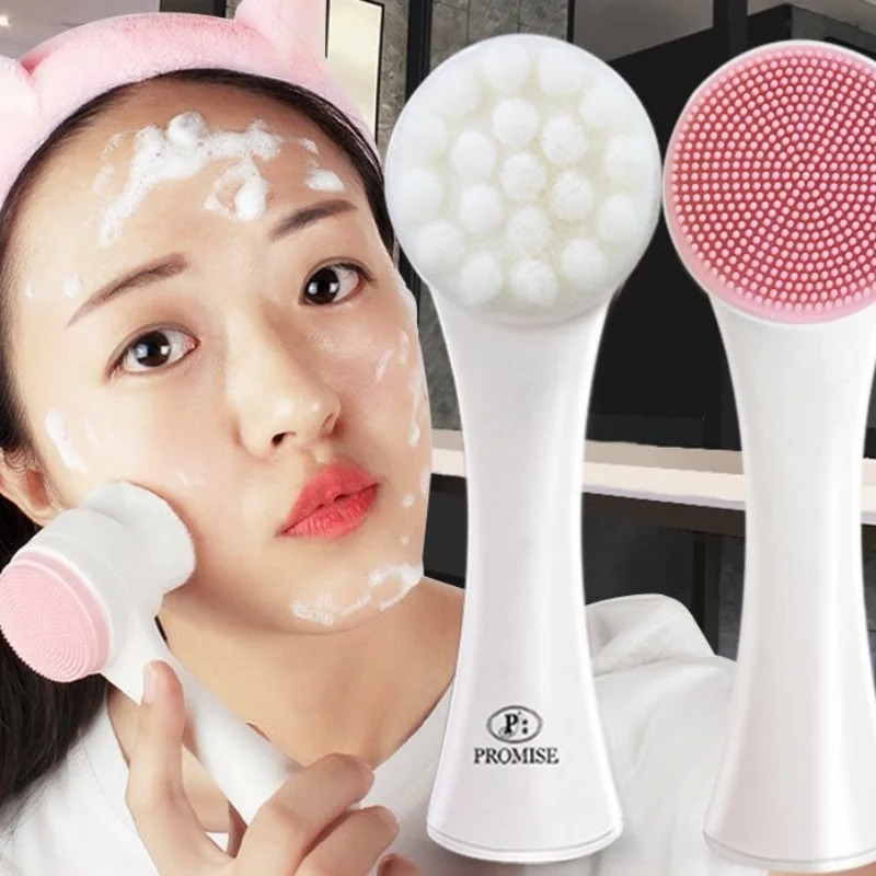 Double-Sided Silicone Facial Cleansing Brush – Deep Pore Cleanser, Blackhead Exfoliator & Facial Massager view 3