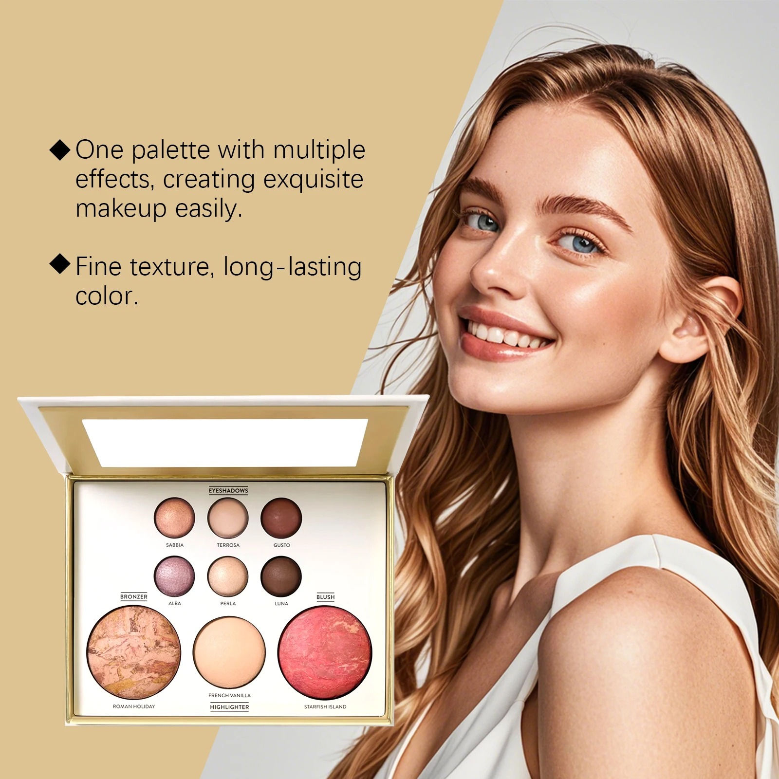 The Gilded All-in-One Makeup Palette – Luxury Eyeshadow, Blush, Bronzer & Highlighter Compact (1pc) view 4