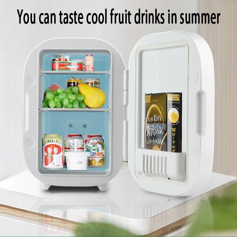 Dual-Use Portable Mini Beauty Fridge with LED Lighted Mirror – Cold & Hot Cooler for Skincare, Cosmetics, Drinks & Snacks view 6