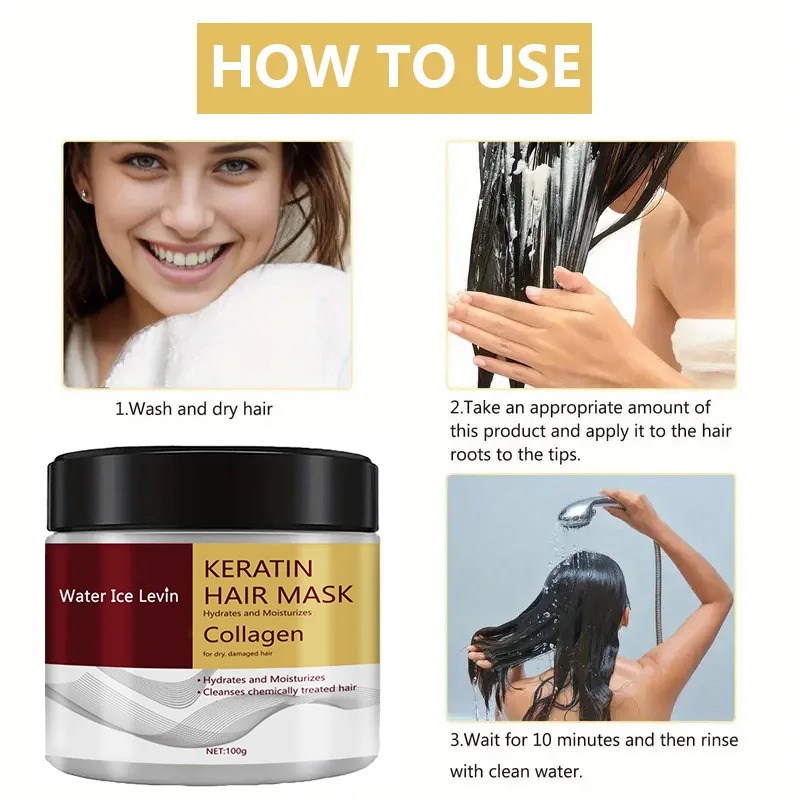 Keratin & Collagen Deep Moisturizing Hair Mask with Maca Extract – Nourishing Conditioning Treatment for All Hair Types view 5