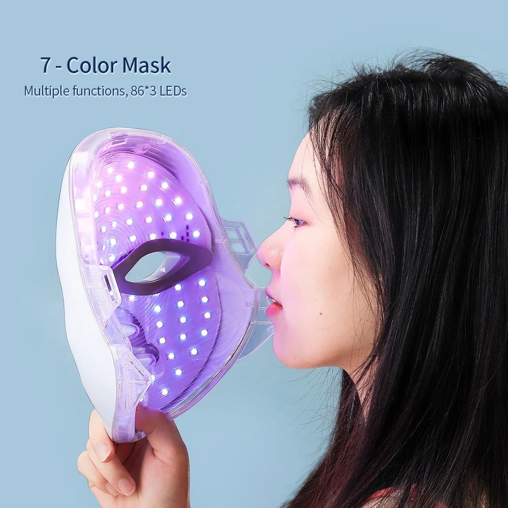 7-in-1 LED Facial & Neck Light Therapy Mask – Bio-Light Phototherapy for Wrinkles, Lifting & Brightening view 7